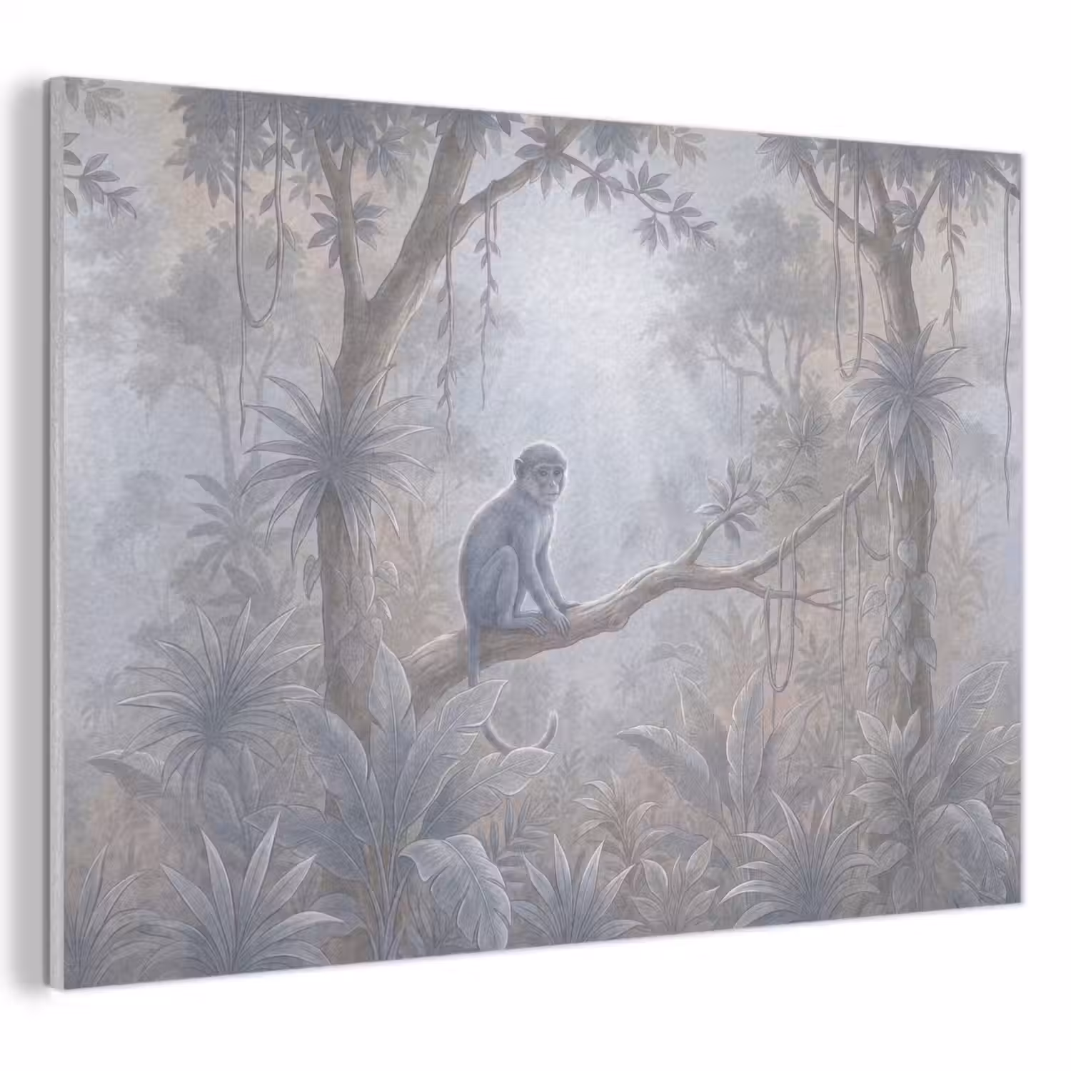 Aap - Boom - Jungle - Natuur - Grijs PET vilt klein -3d