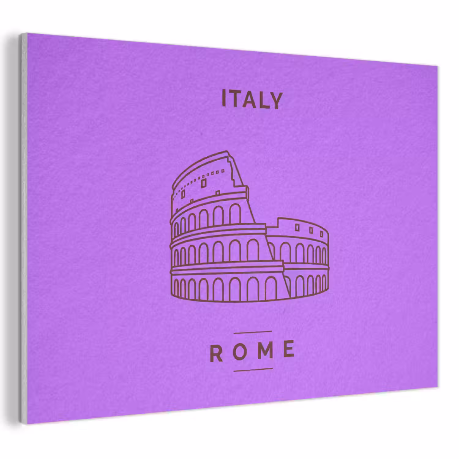 Architectuur - Colosseum - Rome - Minimalistisch - Paars PET vilt klein -3d