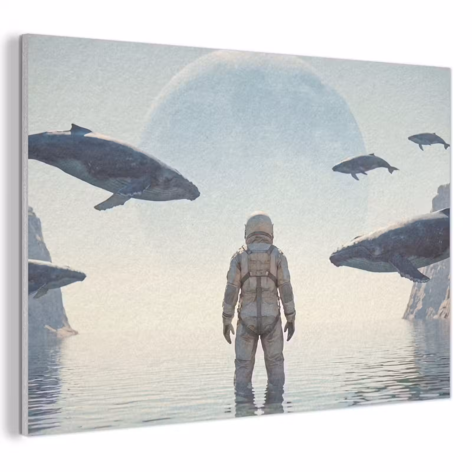 Akustikbild - Astronaut – Wal – Fantasie - Ruimtevaarder - Walvis - Fantasie PET vilt klein
