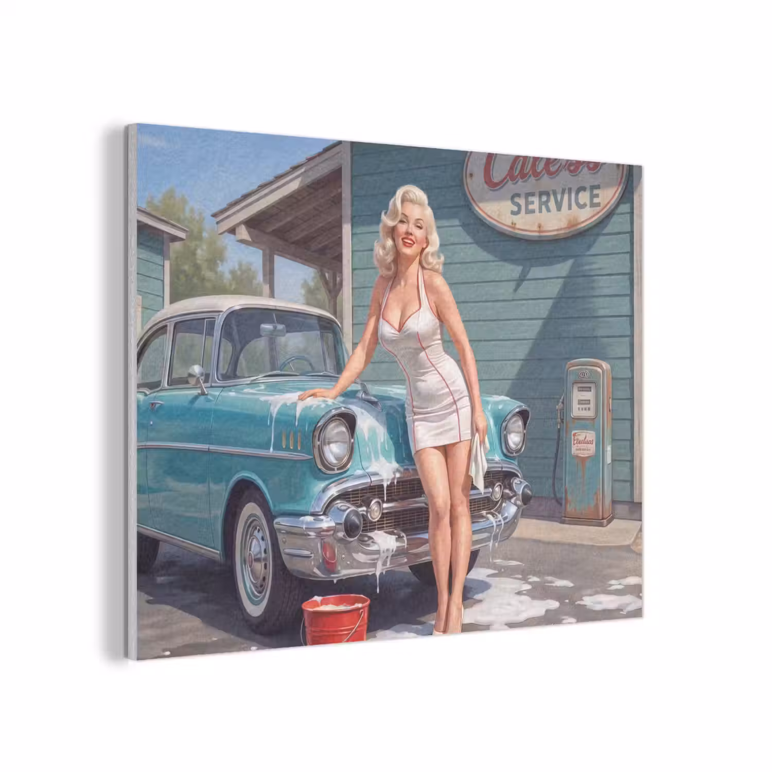 Auto - Vrouw - Groen PET vilt klein -3d