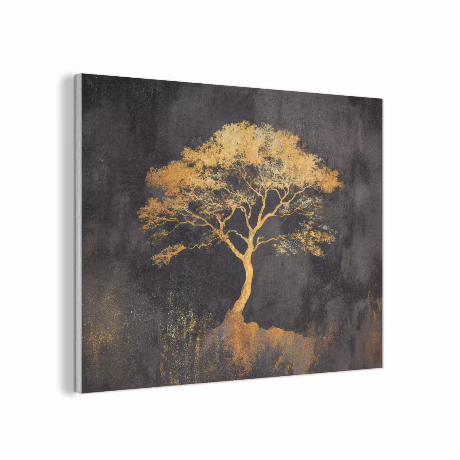 Boom - Schilderij - Goud - Abstract PET vilt klein -3d