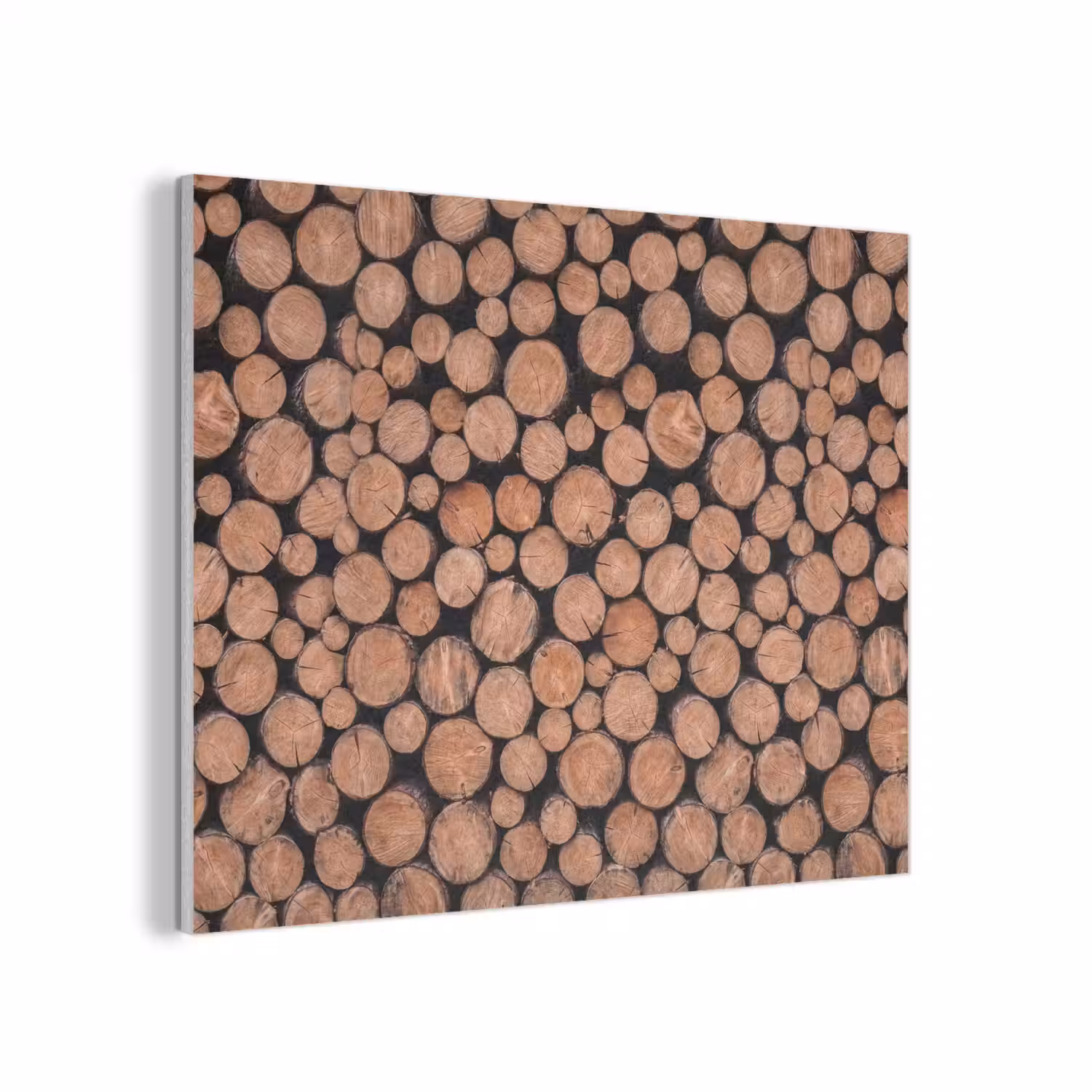 Houtblokken - Textuur - Patroon - Bruin - Rustiek PET vilt klein -3d