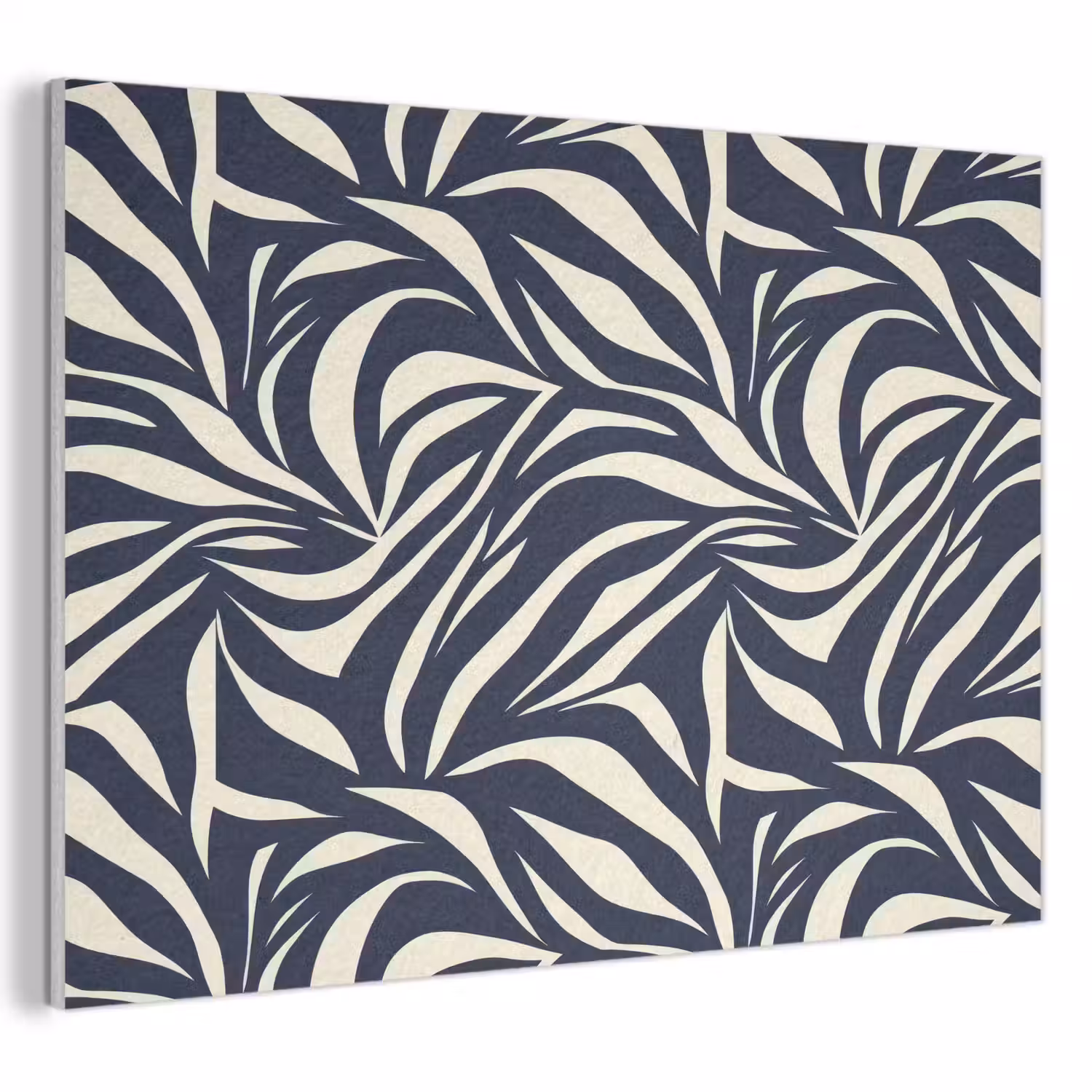 Bladvormen - Blauw - Patroon - Wit PET vilt klein 837 -3d