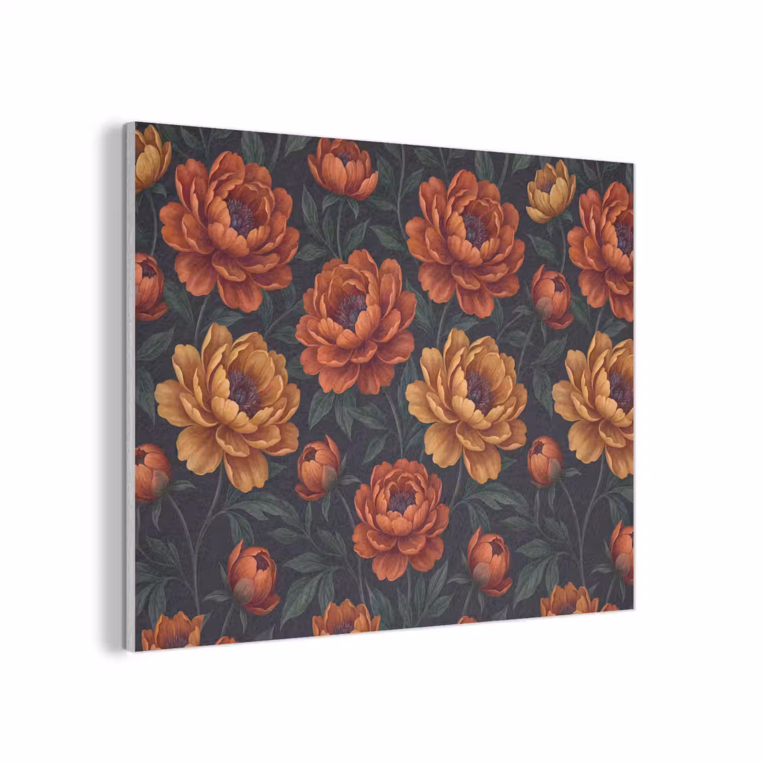 Bloemen - Bladeren - Natuur - Modern - Oranje PET vilt klein -3d