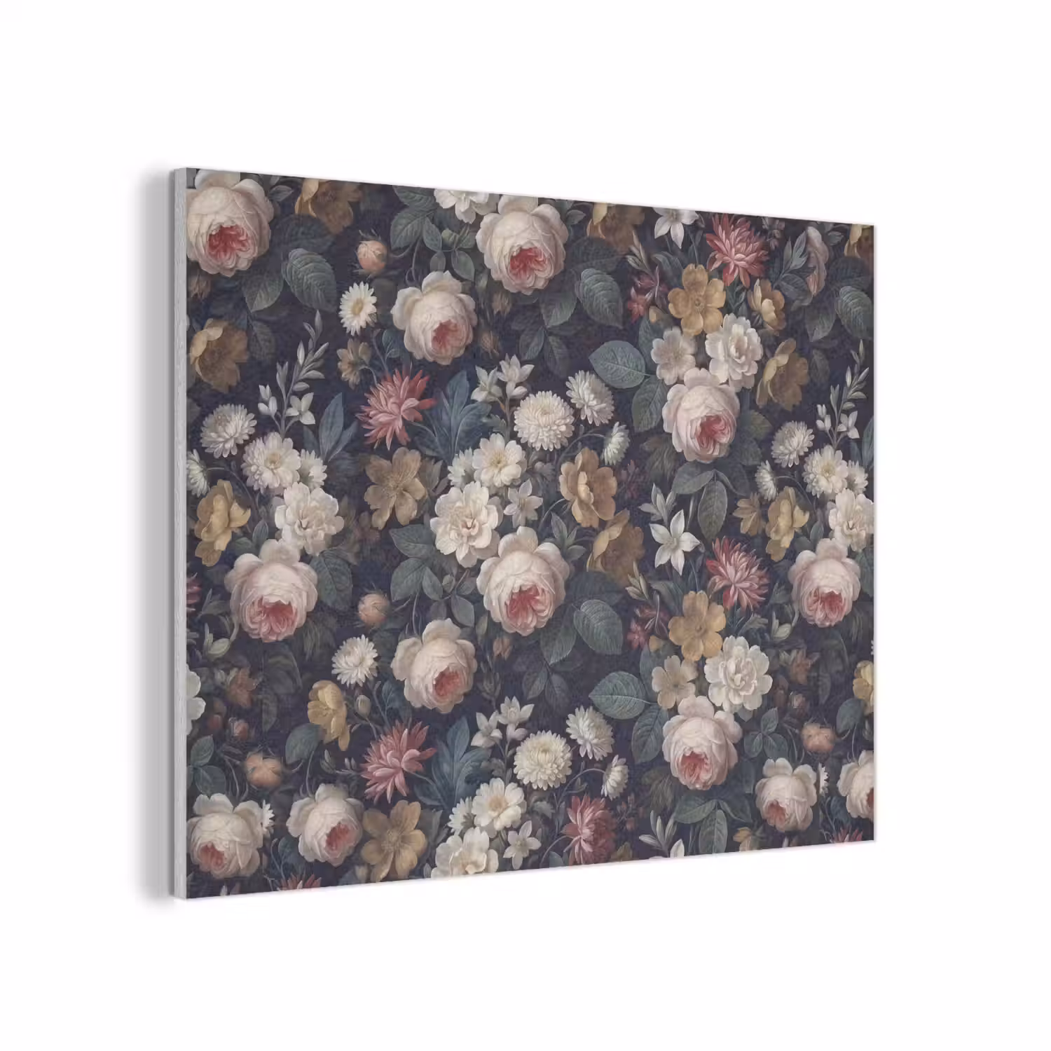Bloemen - Boeket - Botanisch - Vintage - Donkere achtergrond PET vilt klein -3d