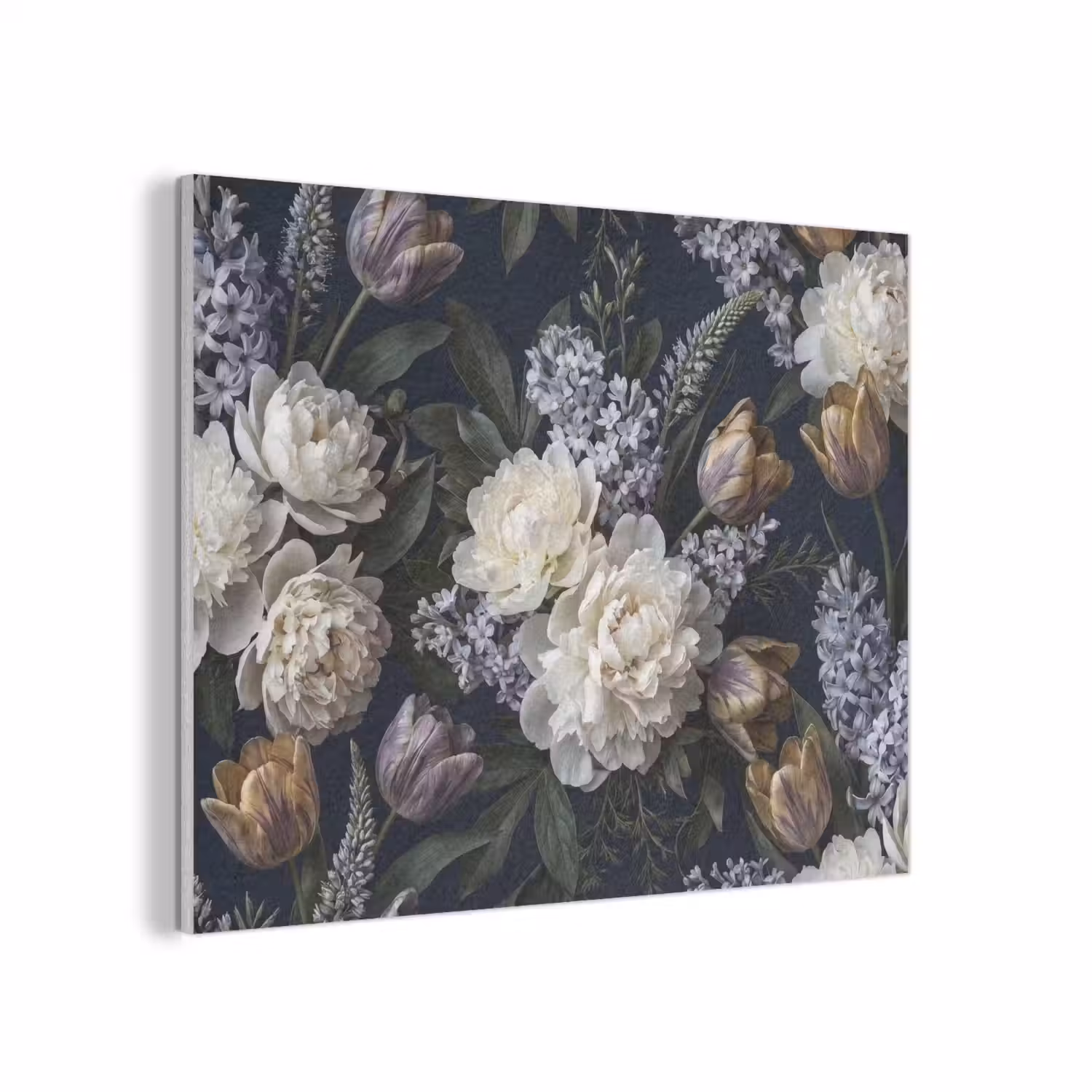 Bloemen - Donker - Elegant - Natuur - Wit PET vilt klein -3d