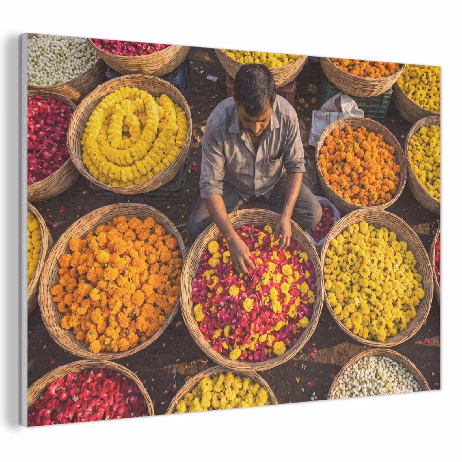 Akustikbild - Blumen – Markt – Bunt - Bloemen - Markt - Kleurrijk PET vilt klein
