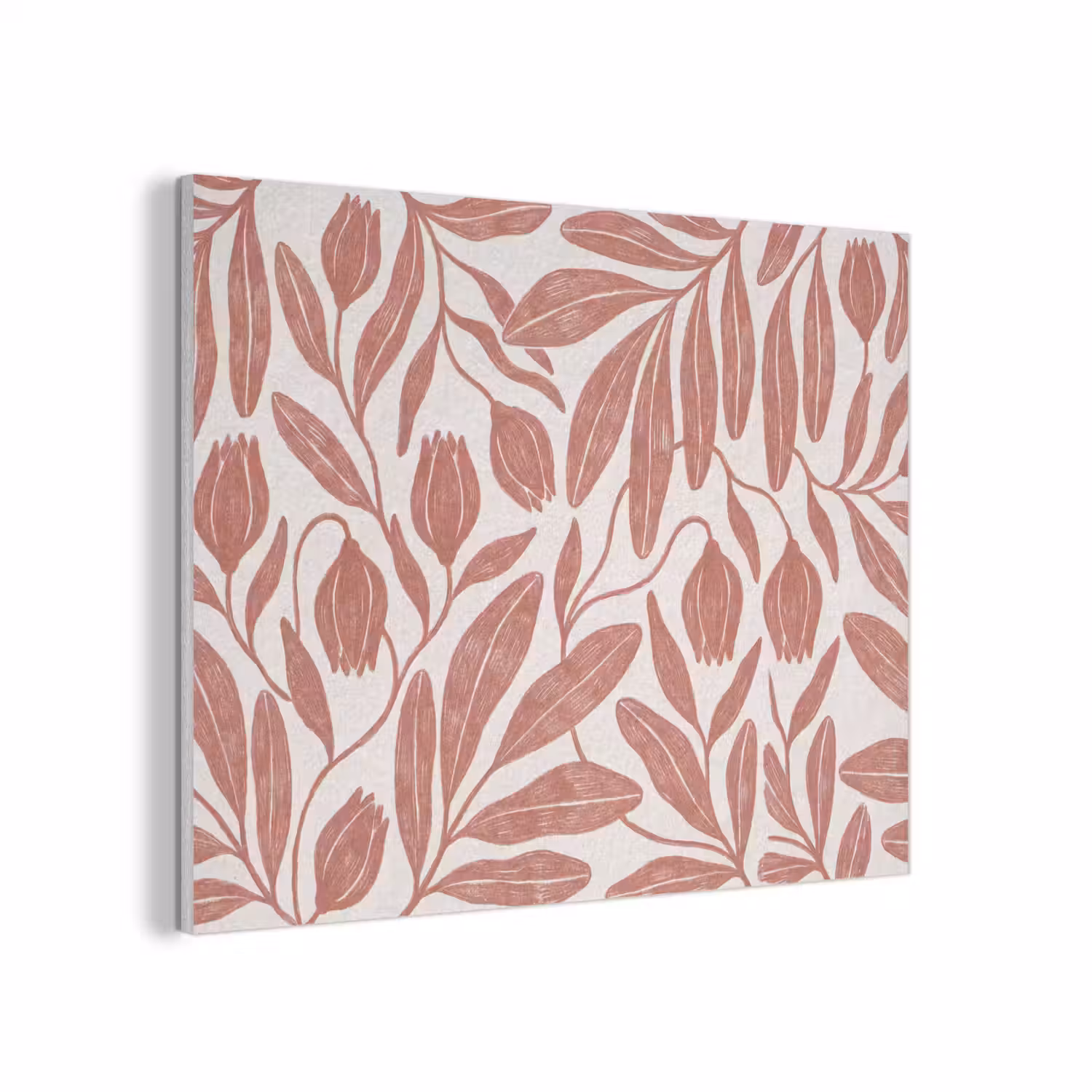 Bloemen - Patroon - Modern - Natuur - Bruin PET vilt klein -3d