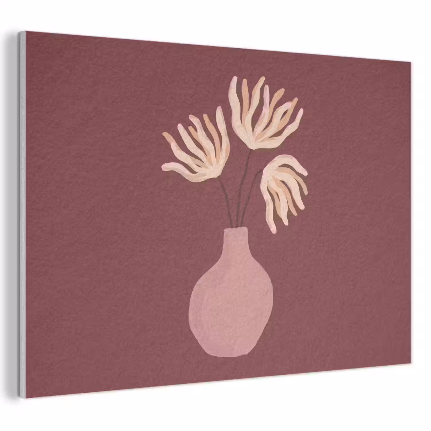 Bloemen - Vaas - Abstract - Modern - Aardetinten PET vilt klein -3d