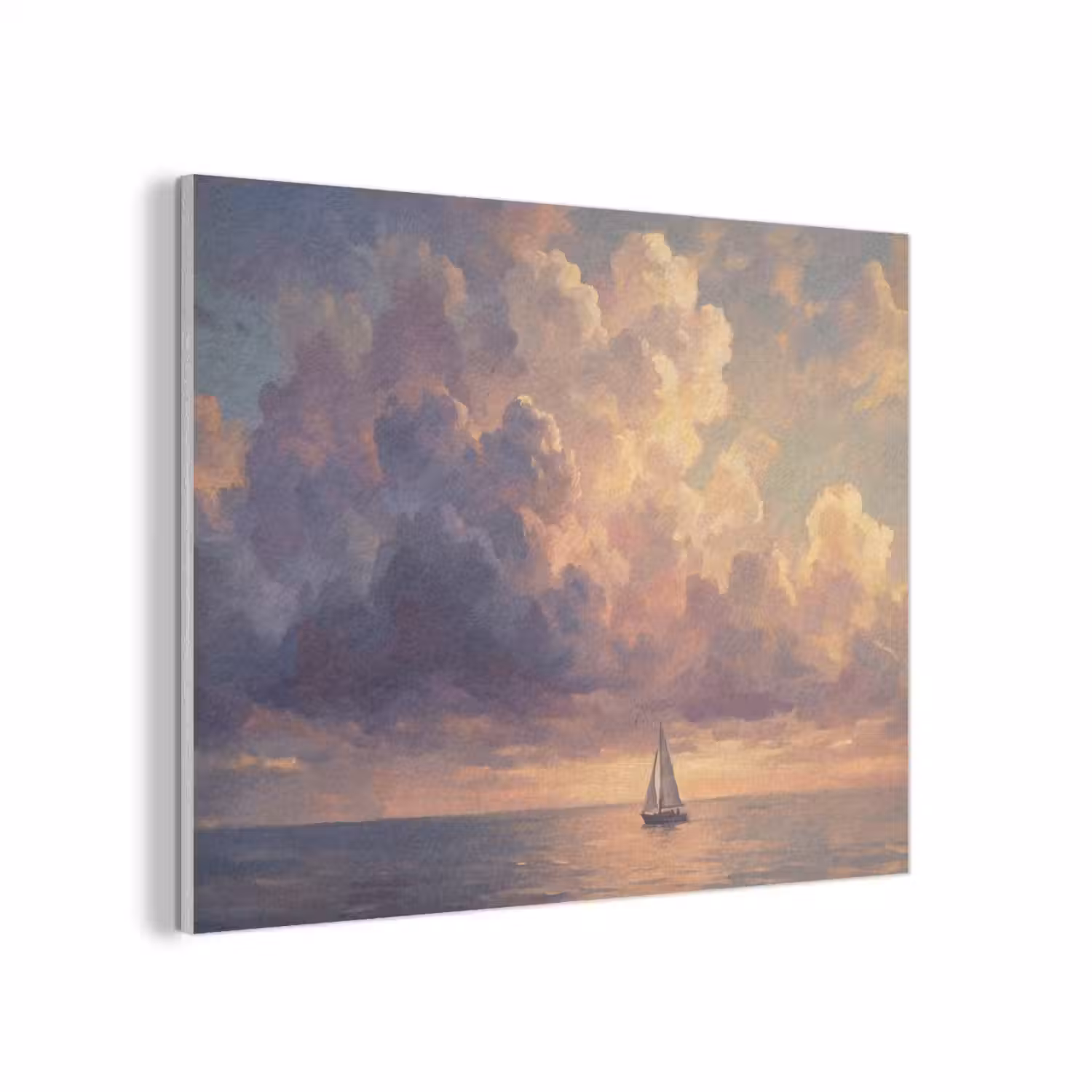 Boot - Zonsondergang - Zee - Natuur - Goud PET vilt klein -3d