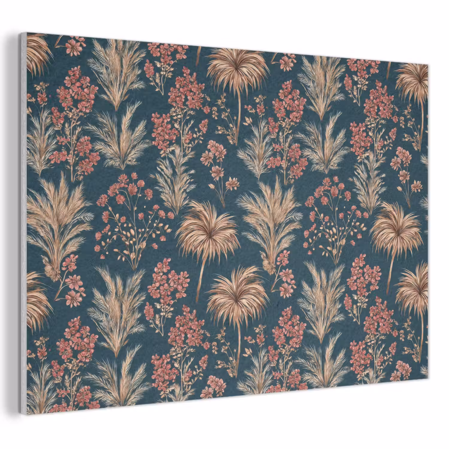 Botanisch - Patroon - Blauw PET vilt klein 837 -3d