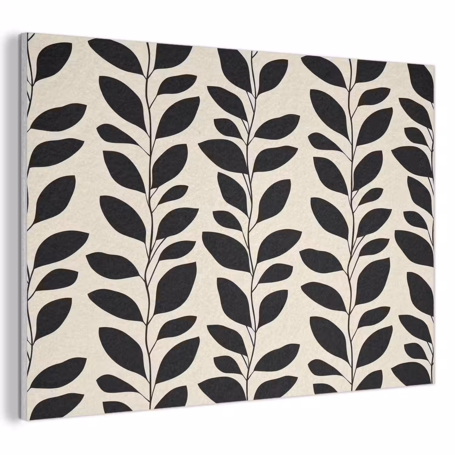 Botanisch - Dessin - Zwart - Beige PET vilt klein 837 -3d