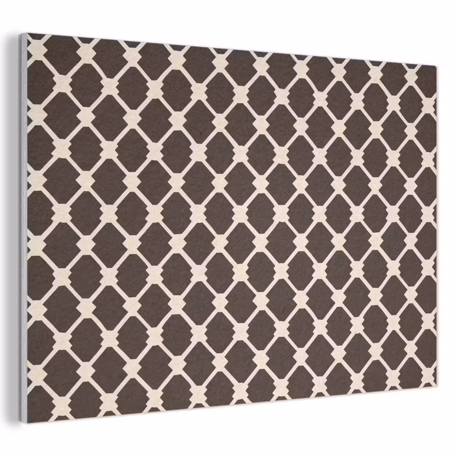 Bruin - Ruitpatroon - Geometrisch PET vilt klein 837 -3d