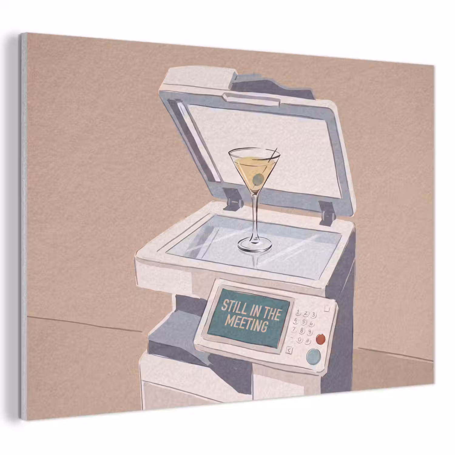 Kantoor - Drank - Humor - Illustratie PET vilt klein -3d