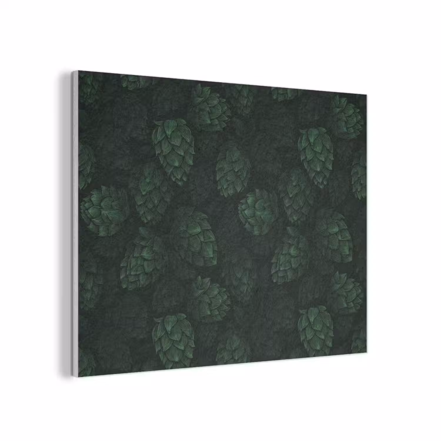 Donker - Groen - Hopbellen - Botanisch - Illustratie PET vilt klein 837 -3d