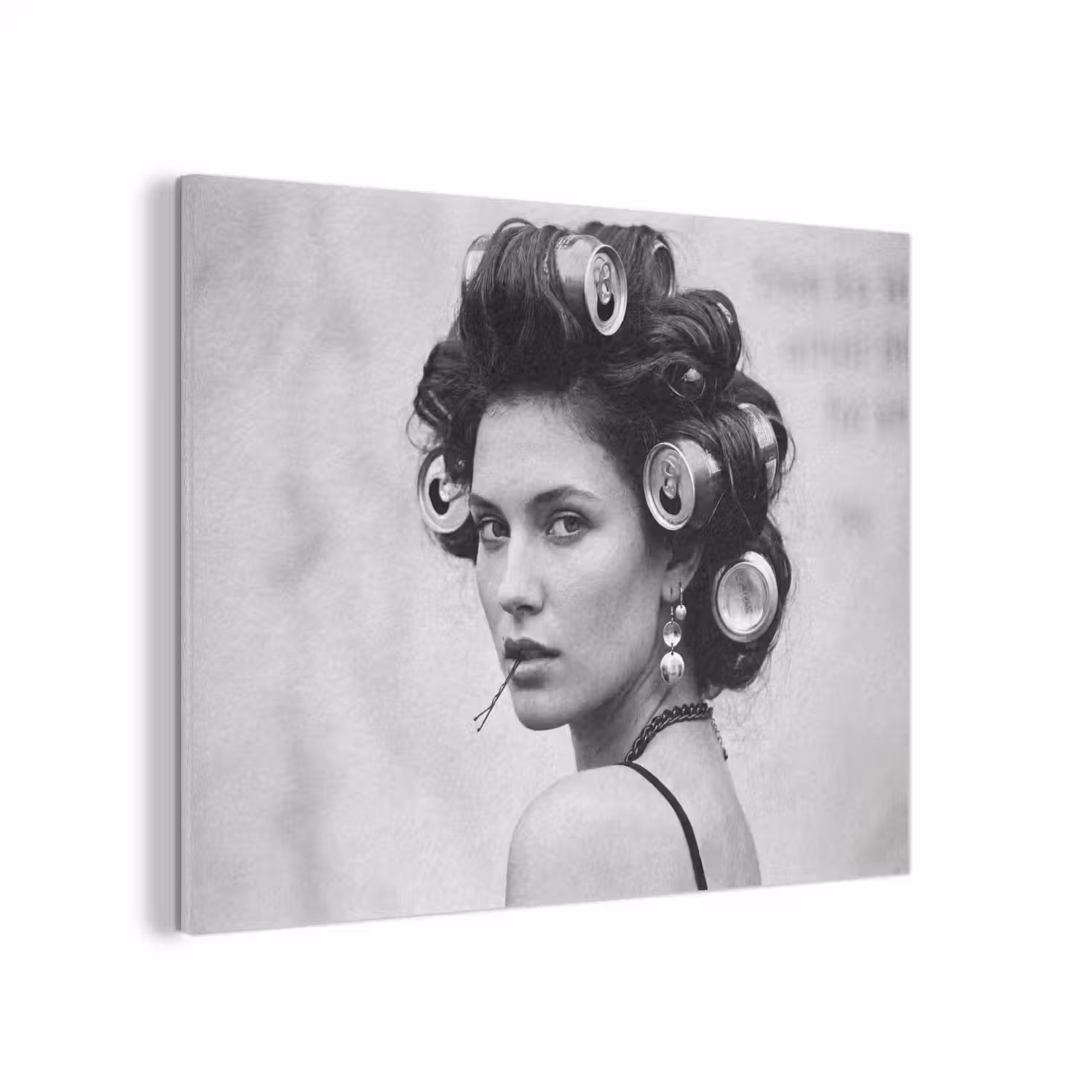 Edgy - Vrouw - Zwart - Wit PET vilt klein -3d