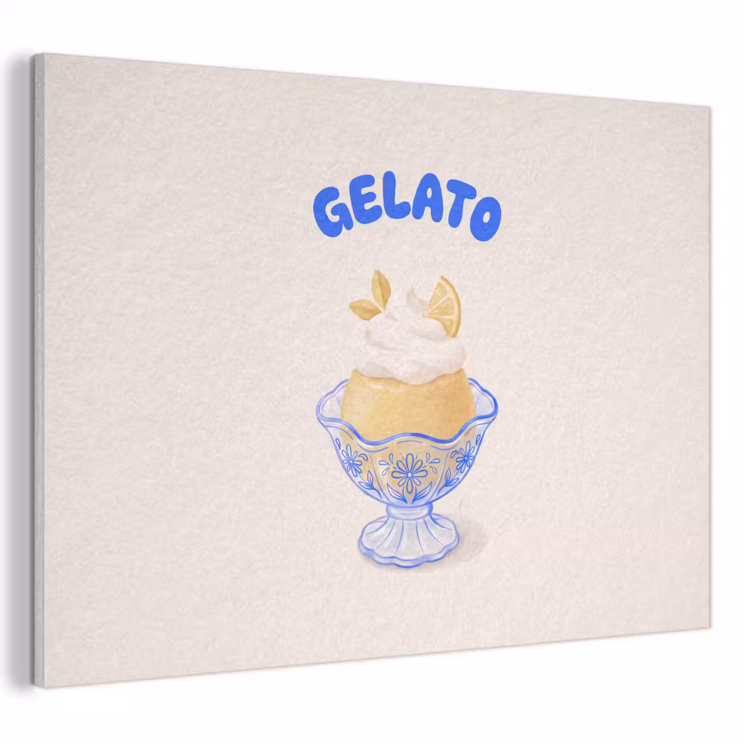 IJs - Citroen - Illustratie - Geel - Dessert PET vilt klein -3d