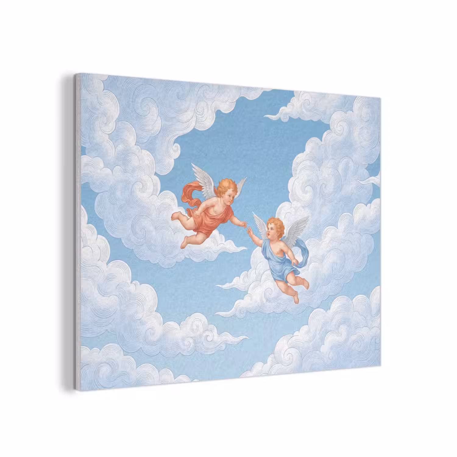 Engel - Vliegend - Klassiek - Blauw PET vilt klein -3d