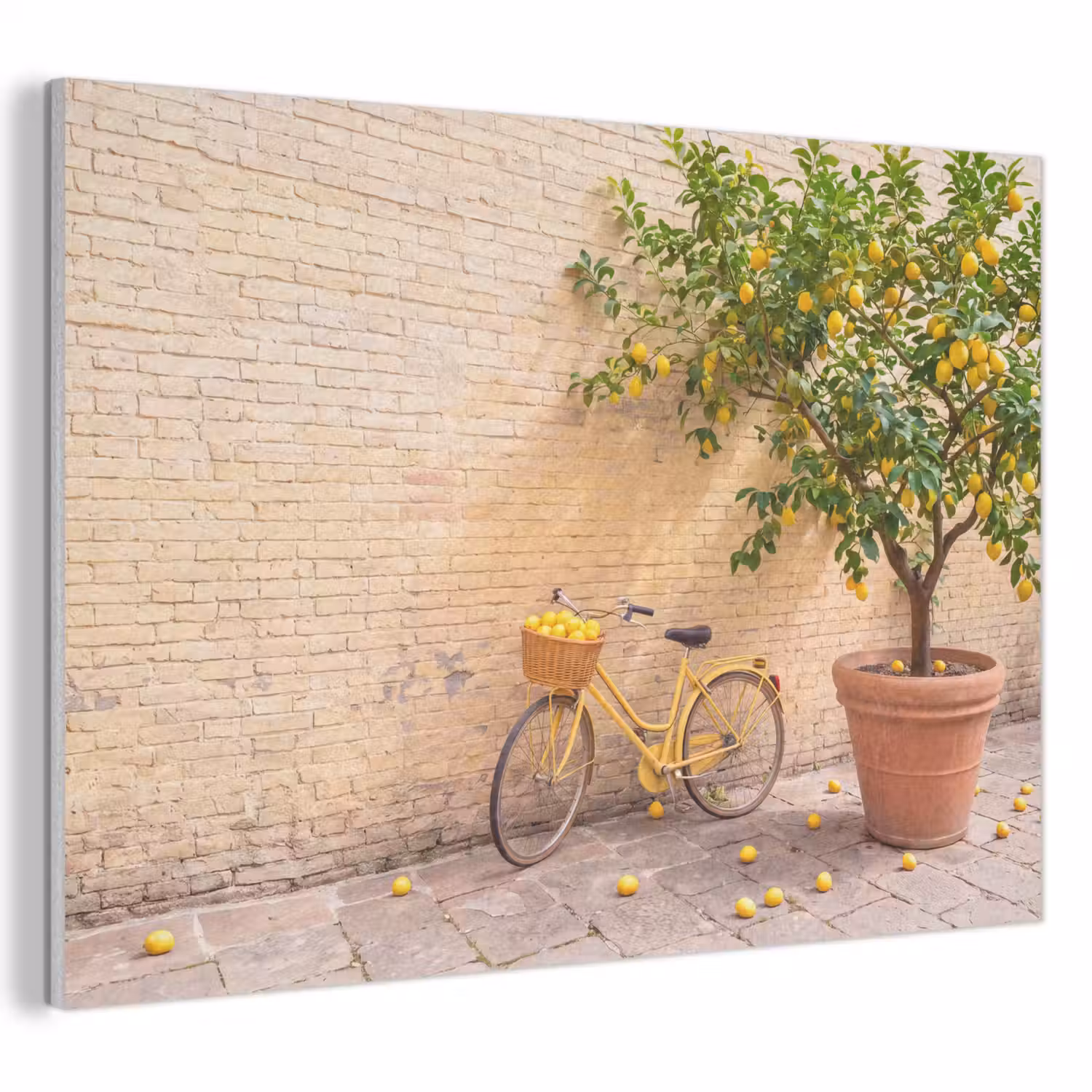Fiets - Mand - Eten - Geel - Zomer PET vilt klein -3d