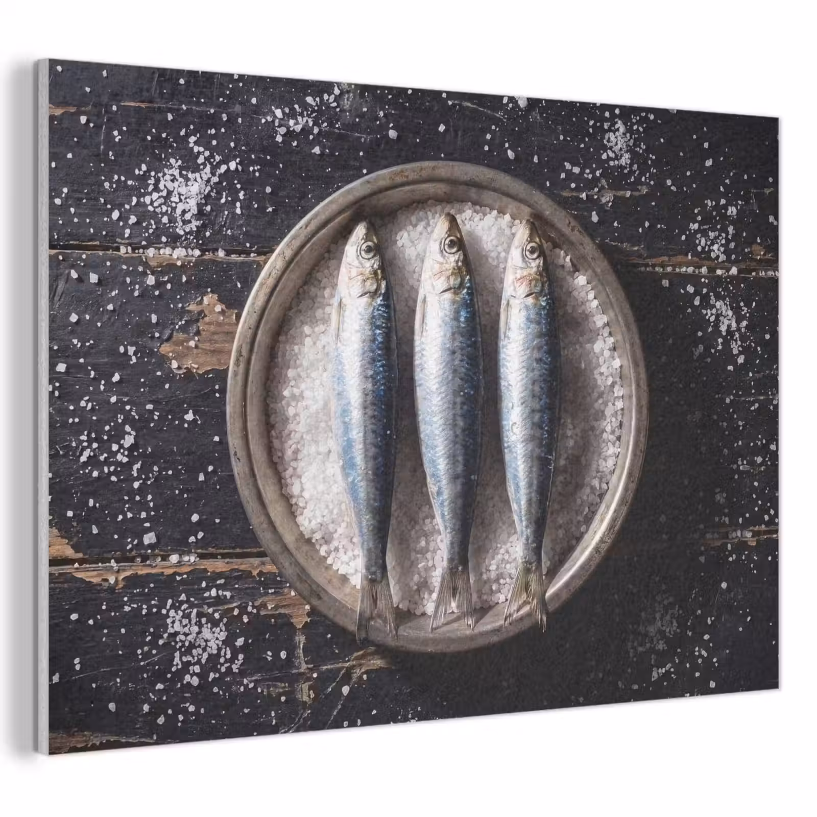 Akustikbild - Fisch – Salz – Essen - Vis - Zout - Eten PET vilt klein