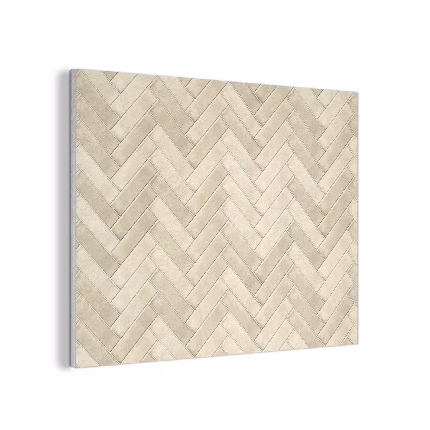 Visgraat - Wandtegel - Licht Beige PET vilt klein 837 -3d