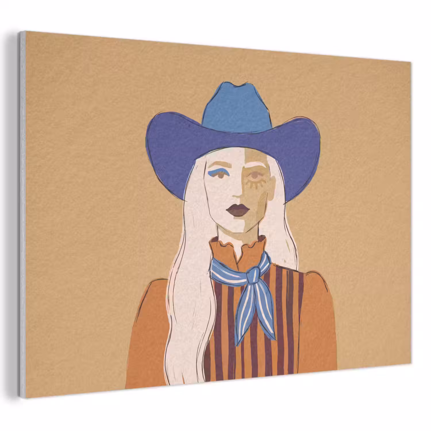 Vrouw - Portret - Abstract - Kleurrijk - Modern PET vilt klein -3d