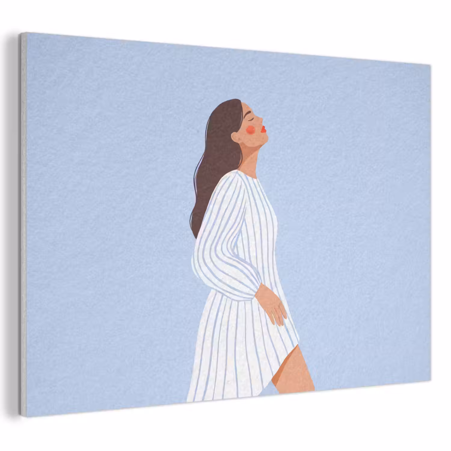 Vrouw - Profiel - Rust - Modern - Illustratie PET vilt klein -3d