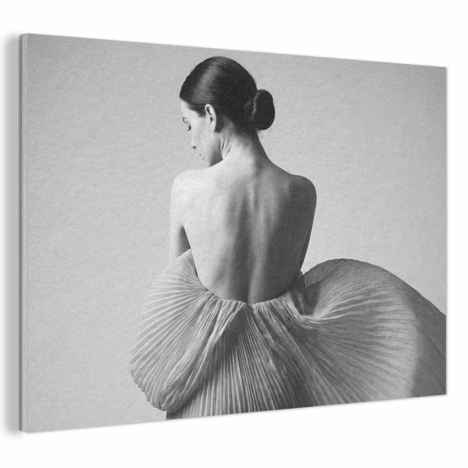 Vrouw - Rug - Textuur - Zwart - Wit - Elegant PET vilt klein -3d