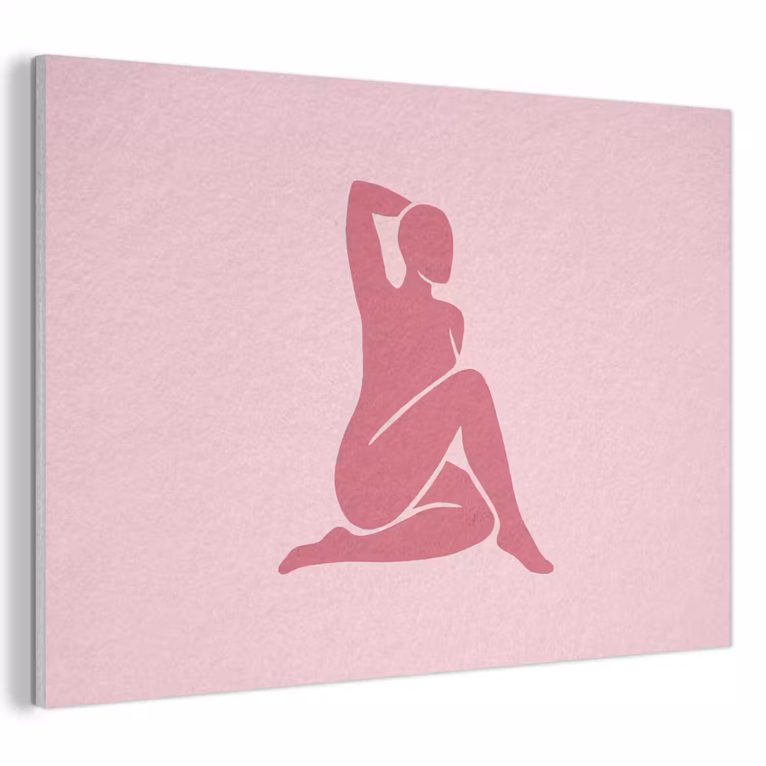 Vrouw - Silhouet - Abstract - Modern - Roze PET vilt klein -3d