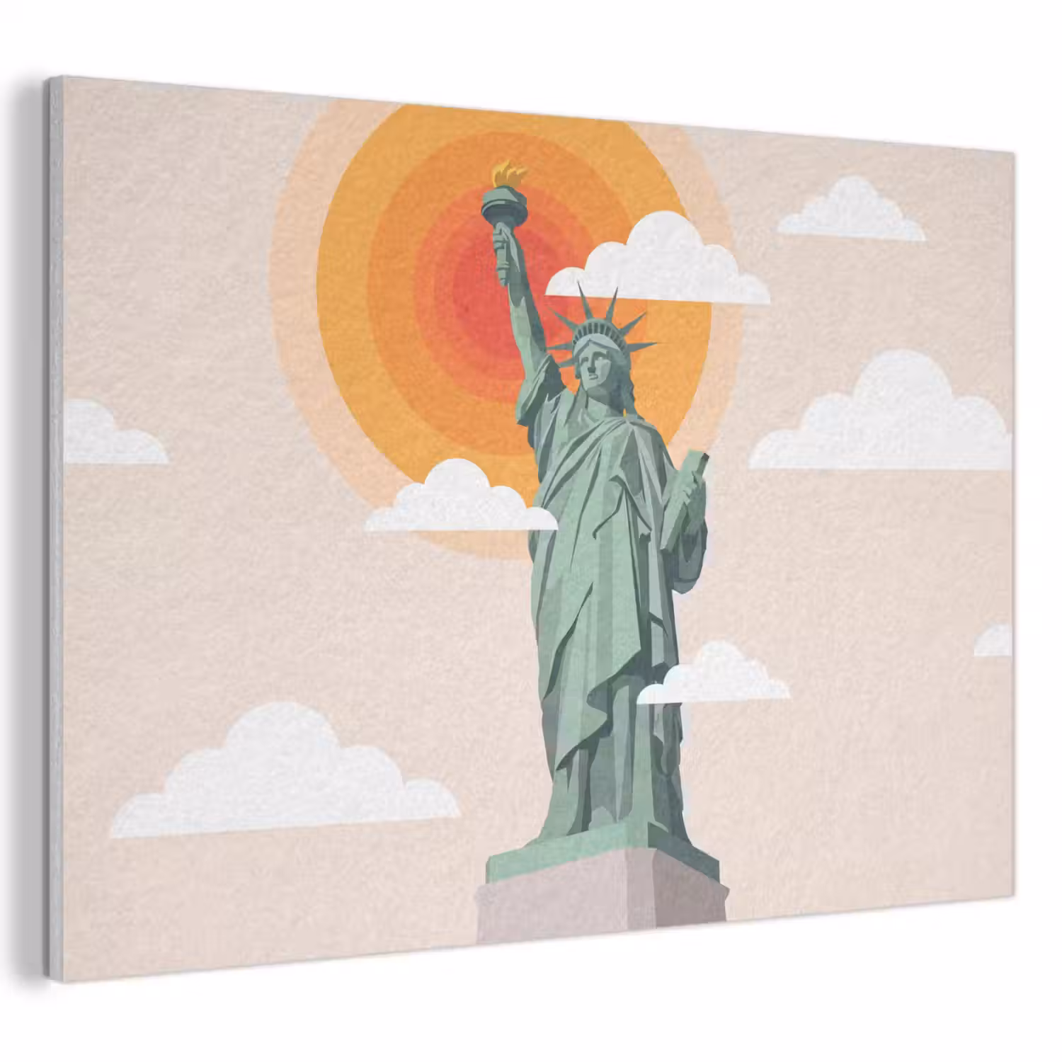 Vrijheidsbeeld - New York - Zon - Modern PET vilt klein -3d