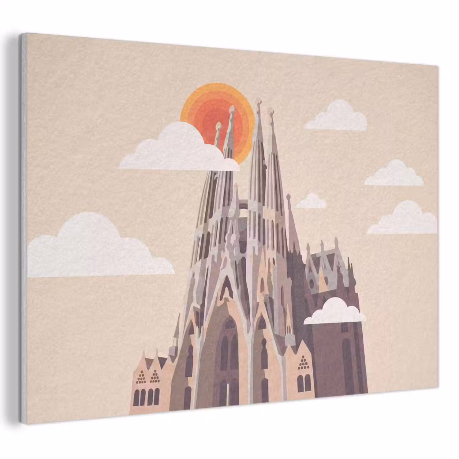 Gebouw - Torens - Architectuur - Abstract - Zonsondergang PET vilt klein -3d