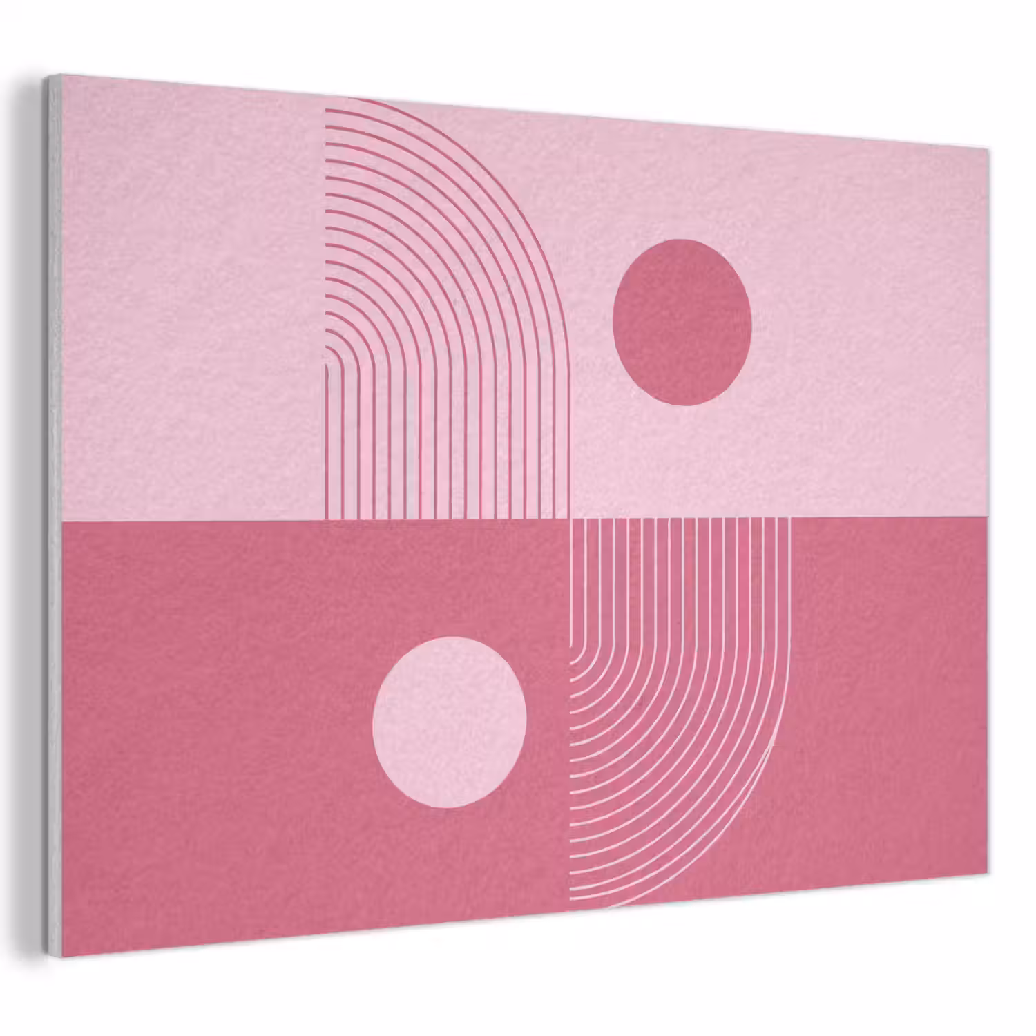 Geometrie - Patroon - Abstract - Roze - Modern PET vilt klein -3d