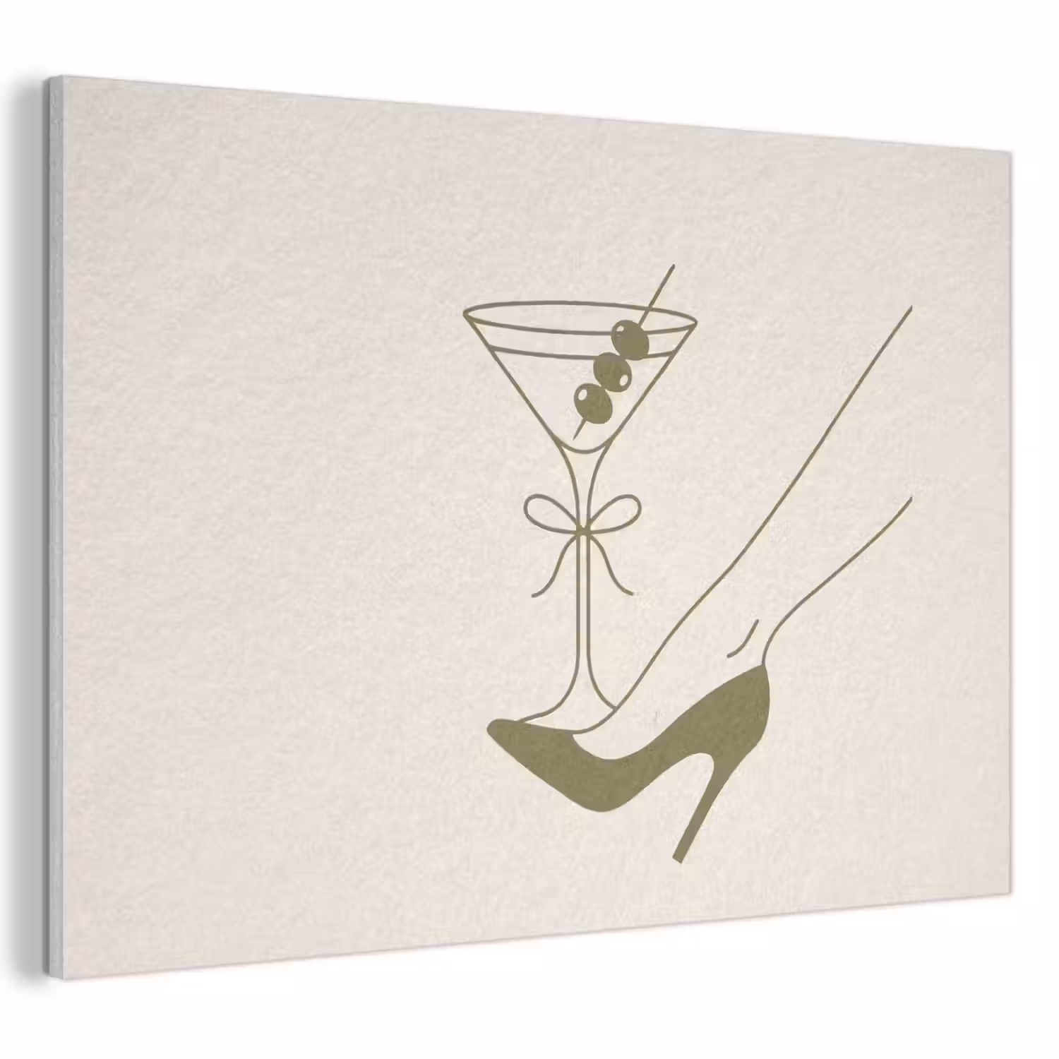 Drank - Martini - Hoge hak - Mode - Groen PET vilt klein -3d