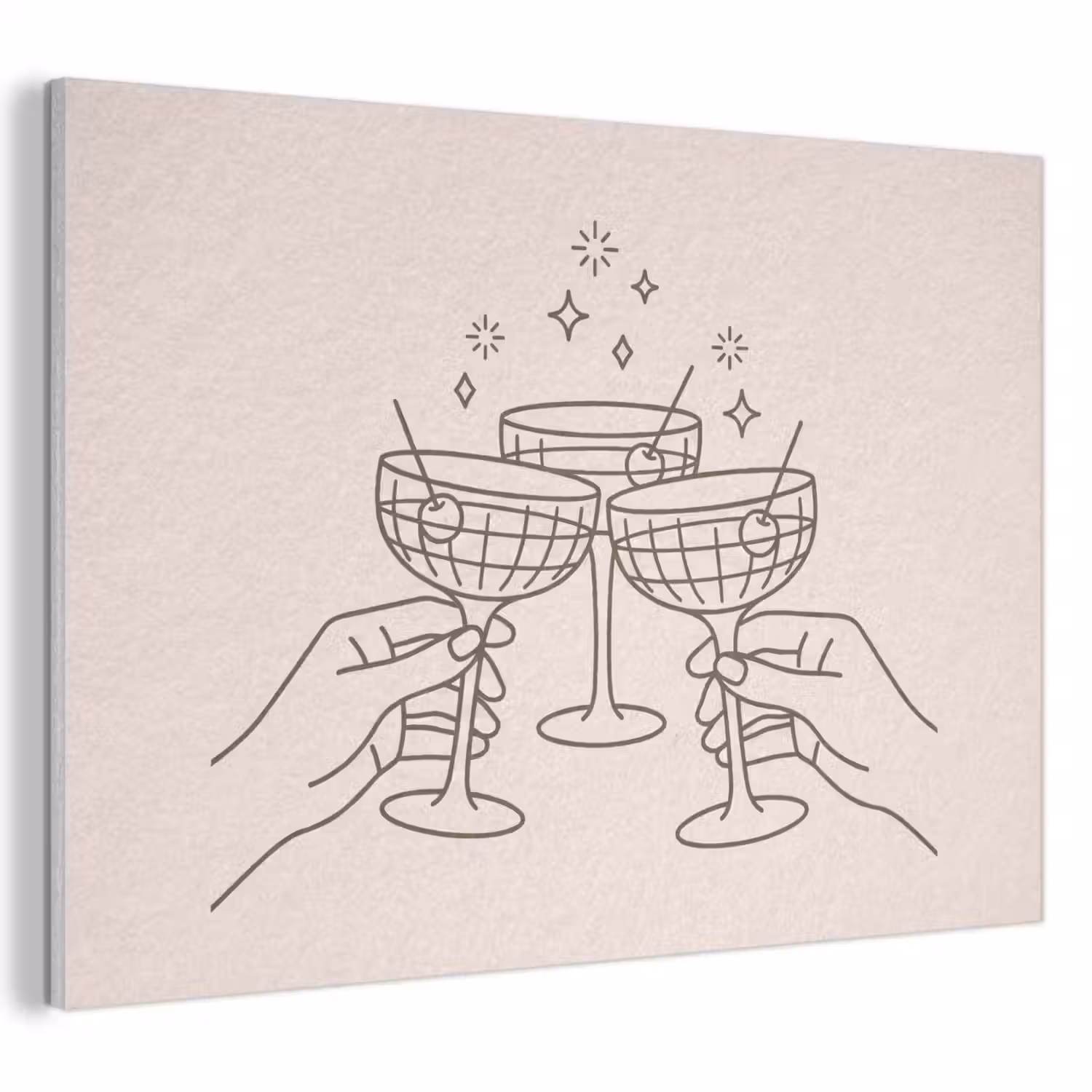Drankjes - Feest - Proosten - Minimalistisch - Groen PET vilt klein -3d