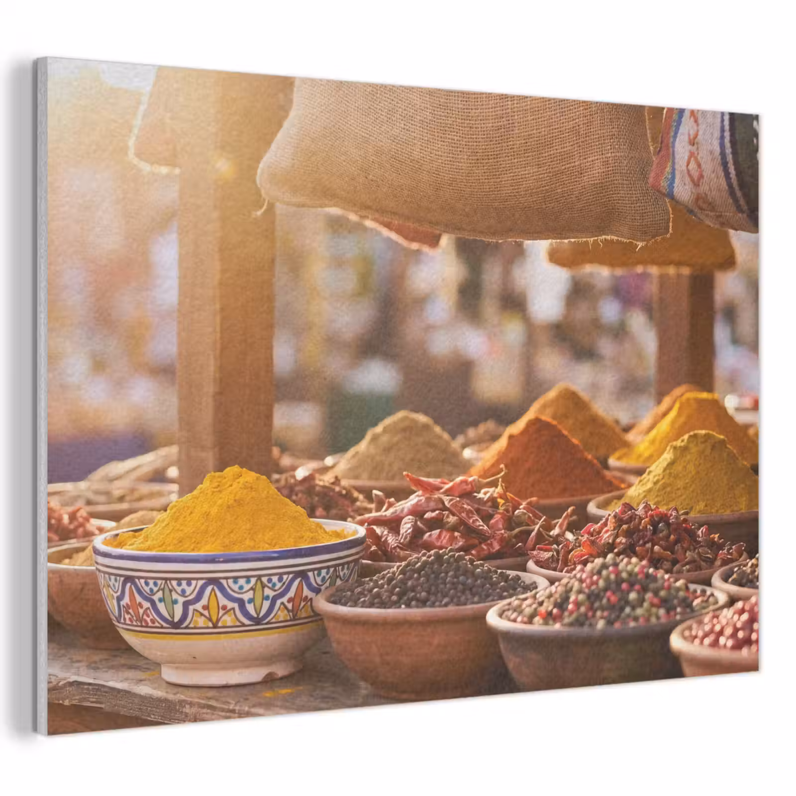 Akustikbild - Gewürze – Markt – Bunt - Specerijen - Markt - Kleurrijk PET vilt klein
