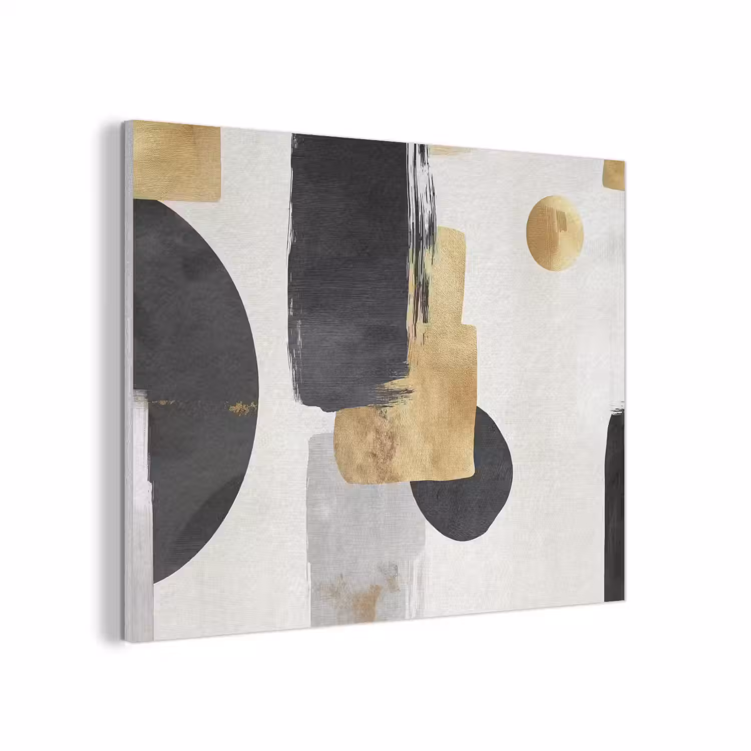 Goud - Rechthoeken - Cirkels - Abstract PET vilt klein -3d