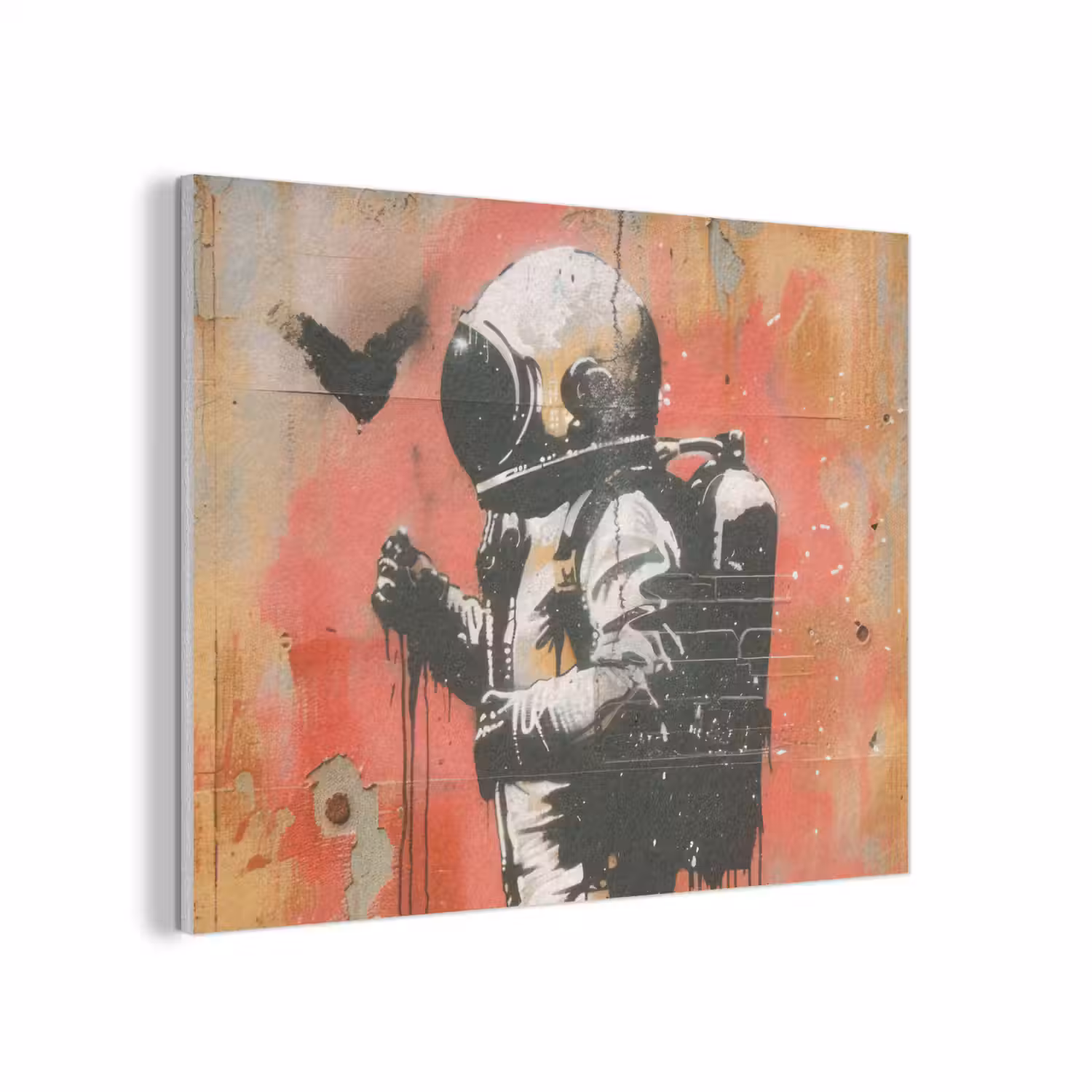 Graffiti - Astronaut - Street art - Ruimte - Banksy PET vilt klein -3d