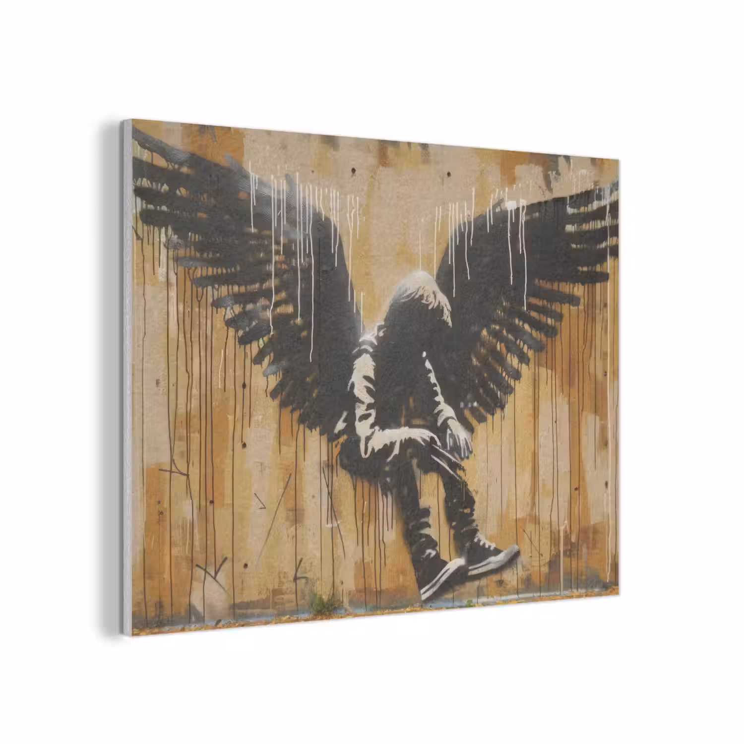 Graffiti - Kunst - Vleugels - Street art - Banksy PET vilt klein -3d