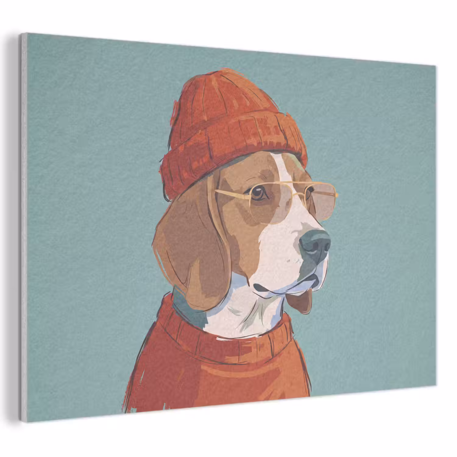 Hond - Beanie - Zonnebril - Dieren - Modern PET vilt klein -3d