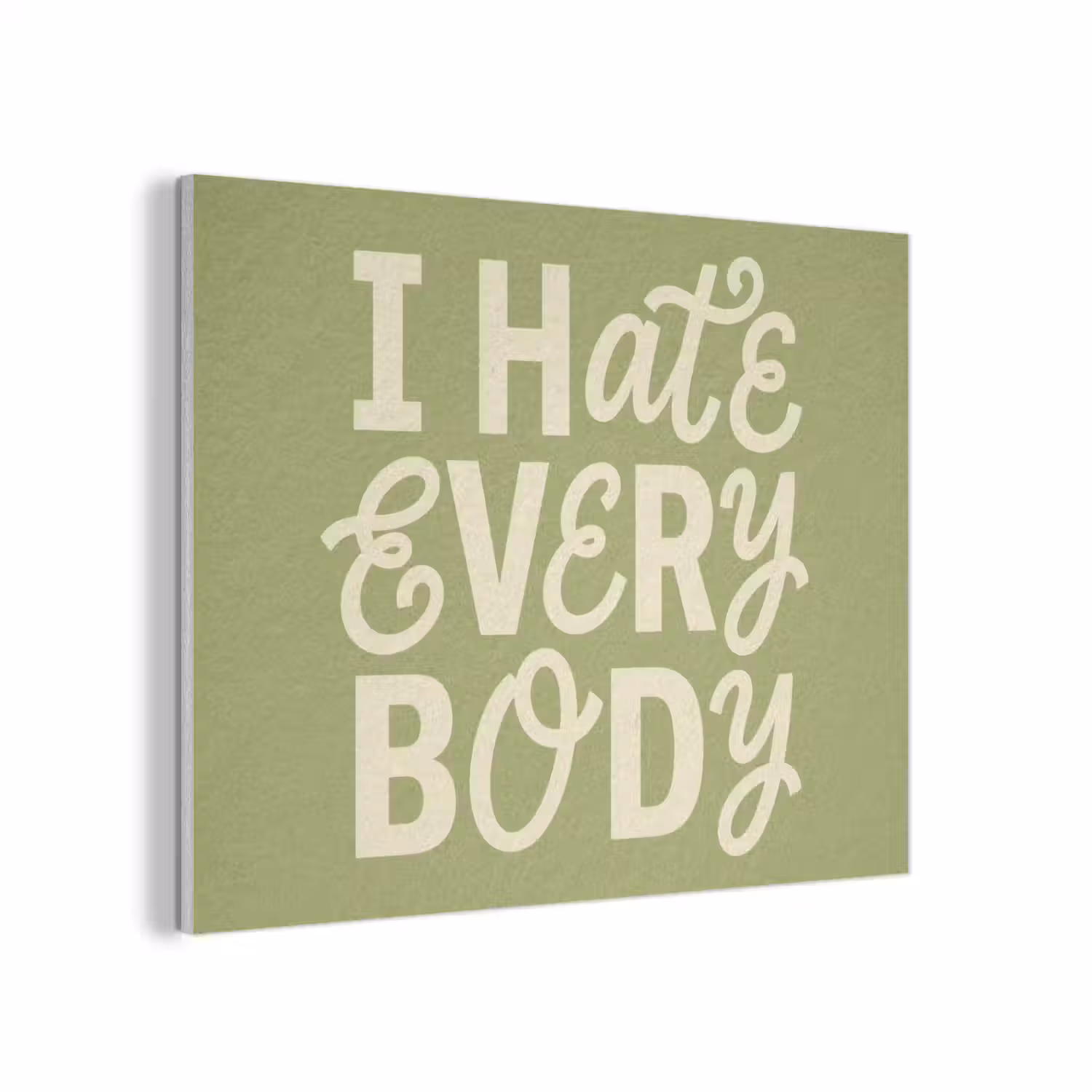 I hate everybody - Groen - Retro PET vilt klein -3d
