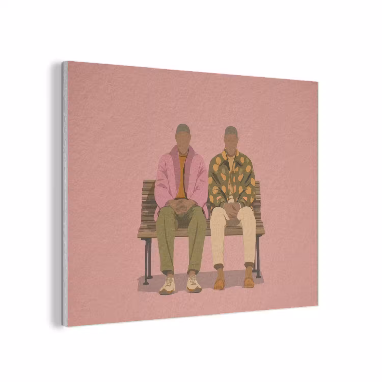 Illustratie - Bankje - Personen - Minimalistisch PET vilt klein -3d