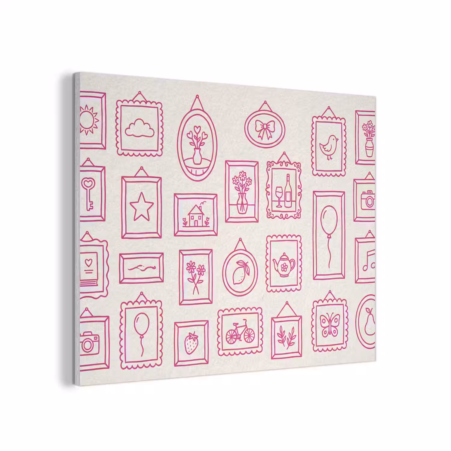 Illustratie - Collectie - Kunst - Minimalistisch - Roze PET vilt klein -3d