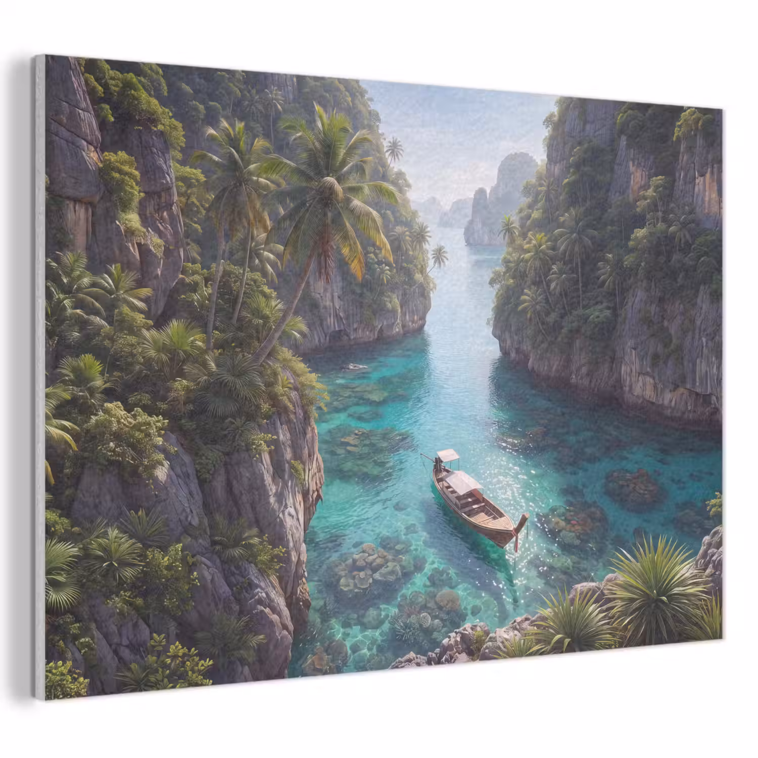 Eiland - Tropisch - Water - Palmbomen - Natuur PET vilt klein -3d