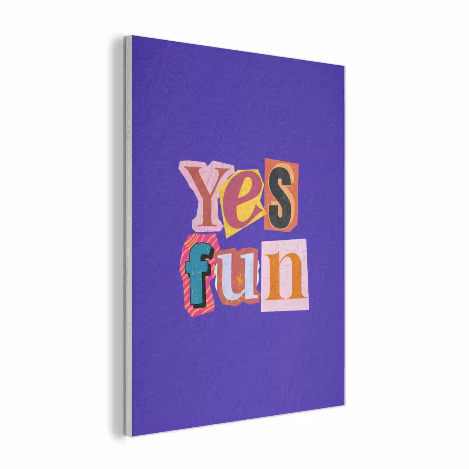 Yes fun - Kleurrijk - Collage-stijl PET vilt klein -3d
