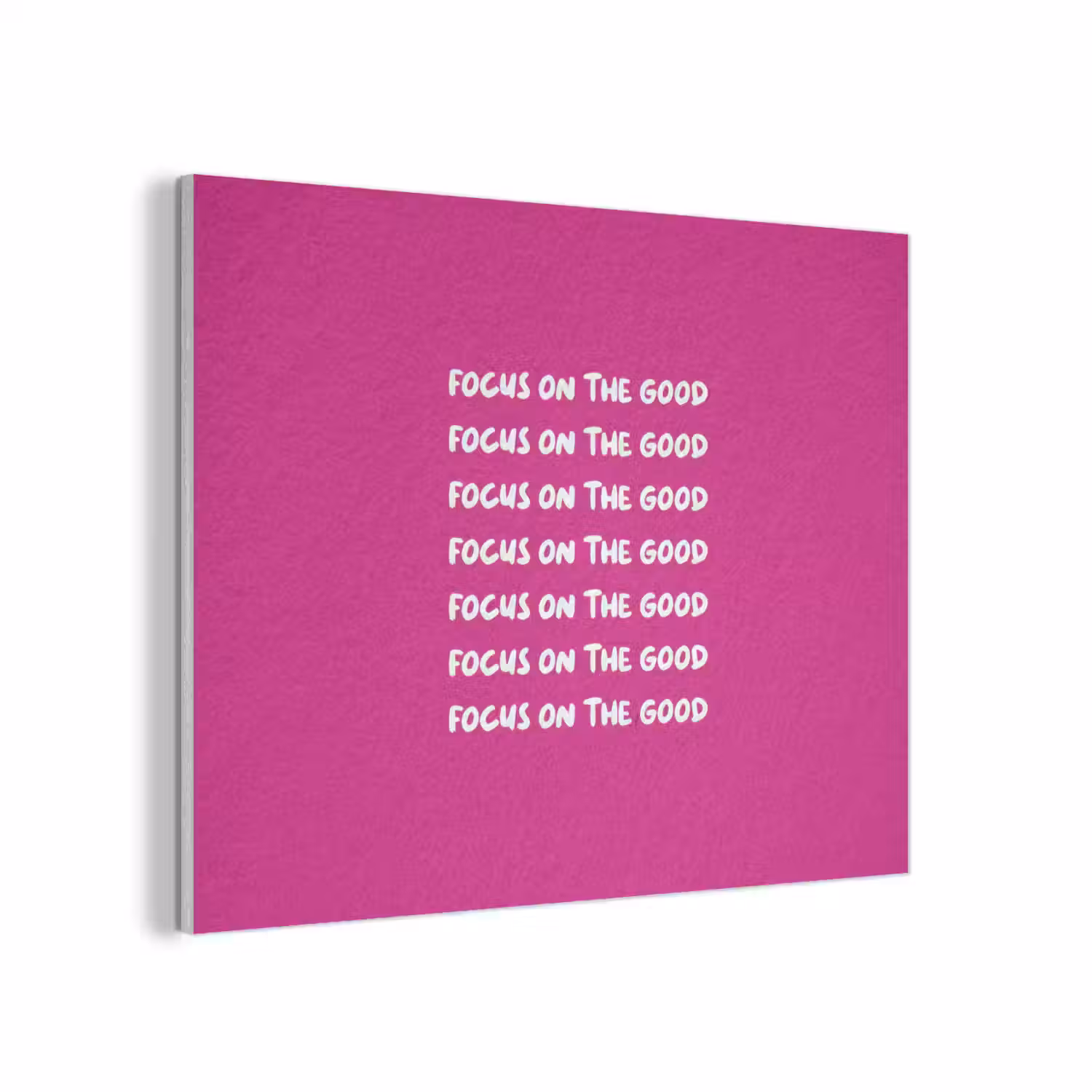 Focus on the good - Roze - wit PET vilt klein -3d