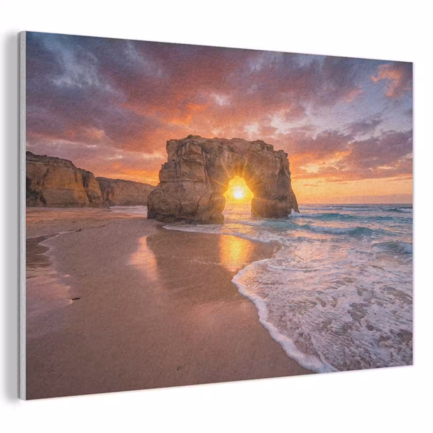 Kust - Rots - Zonsondergang - Zee - Natuur PET vilt klein -3d