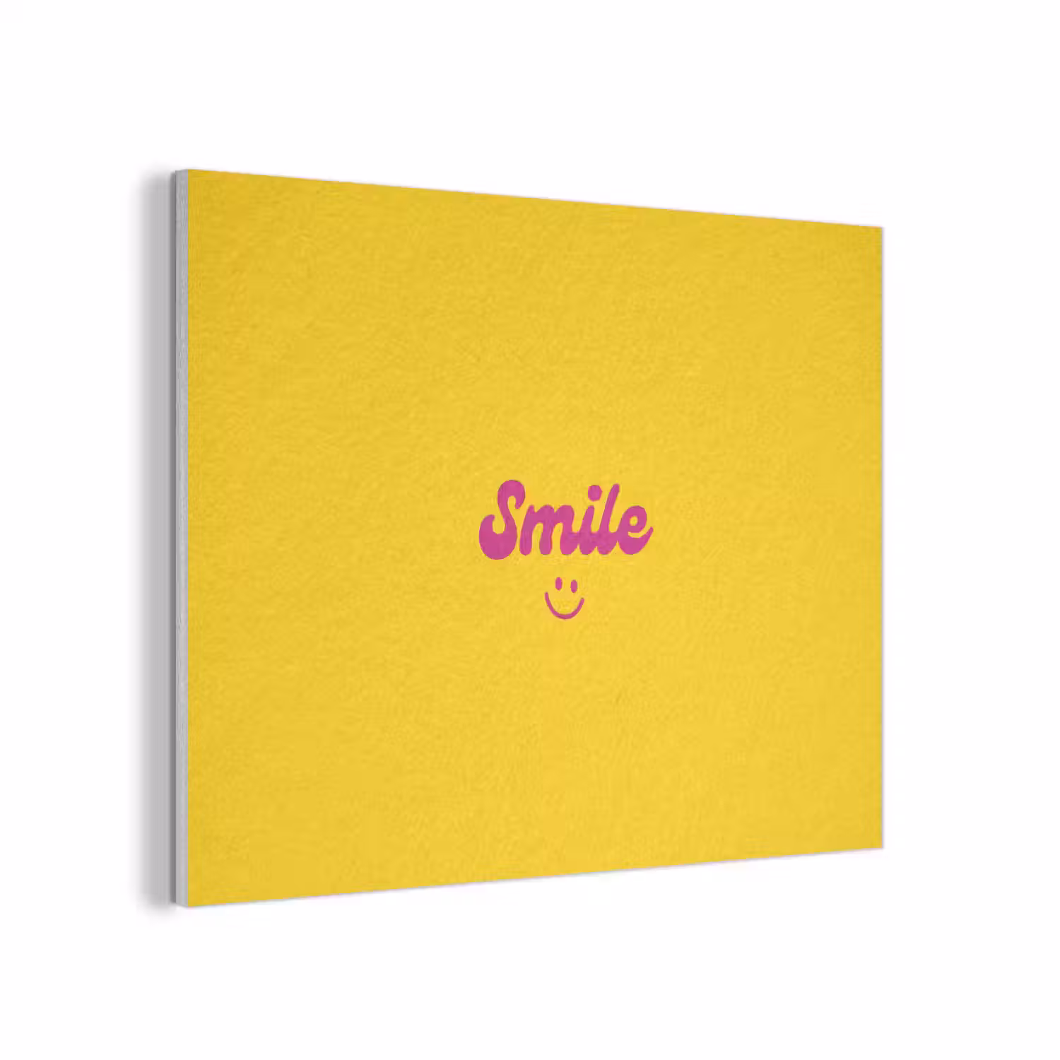 Smile - Geel - Roze PET vilt klein -3d
