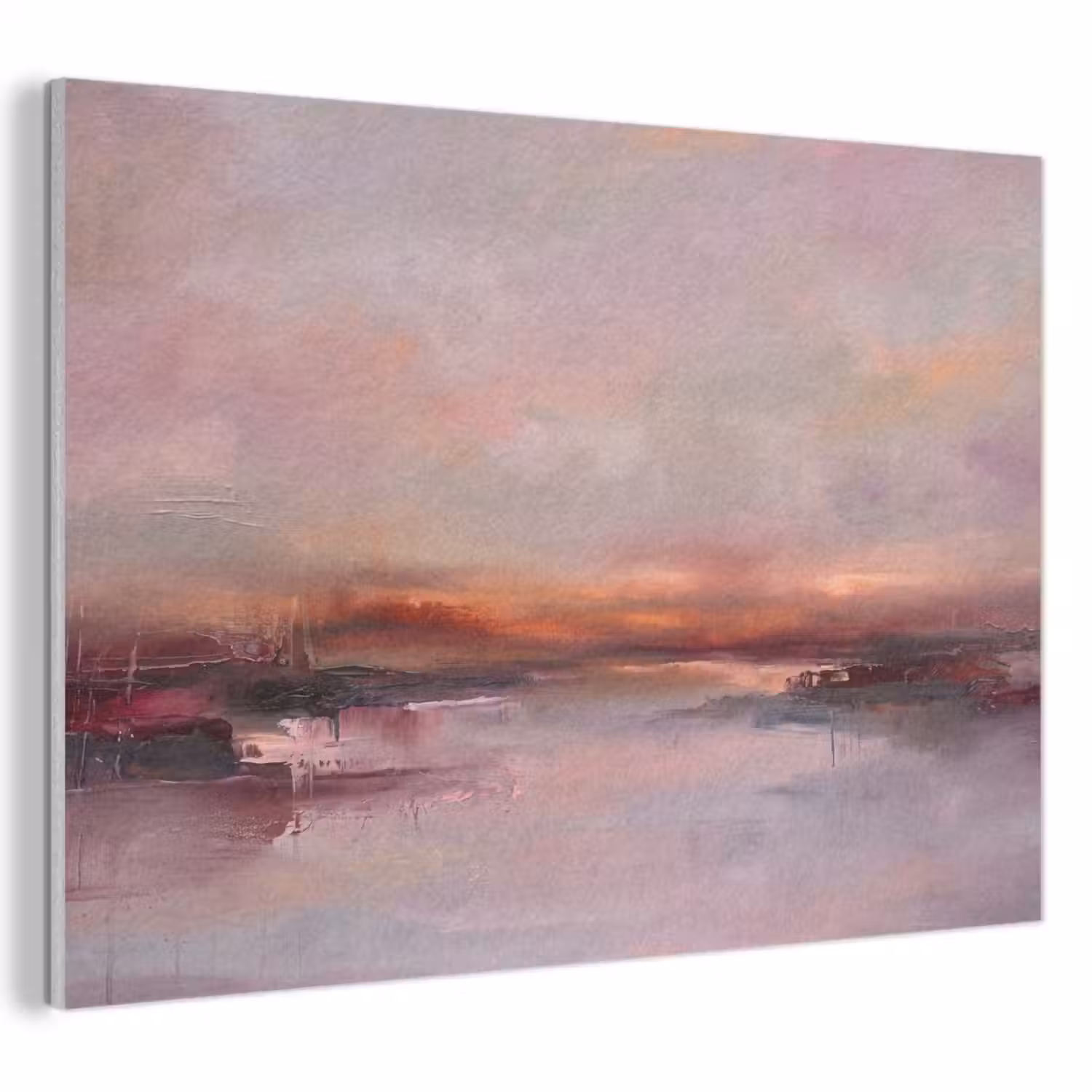 Landschap - Zonsondergang - Abstract - Modern - Roze PET vilt klein -3d