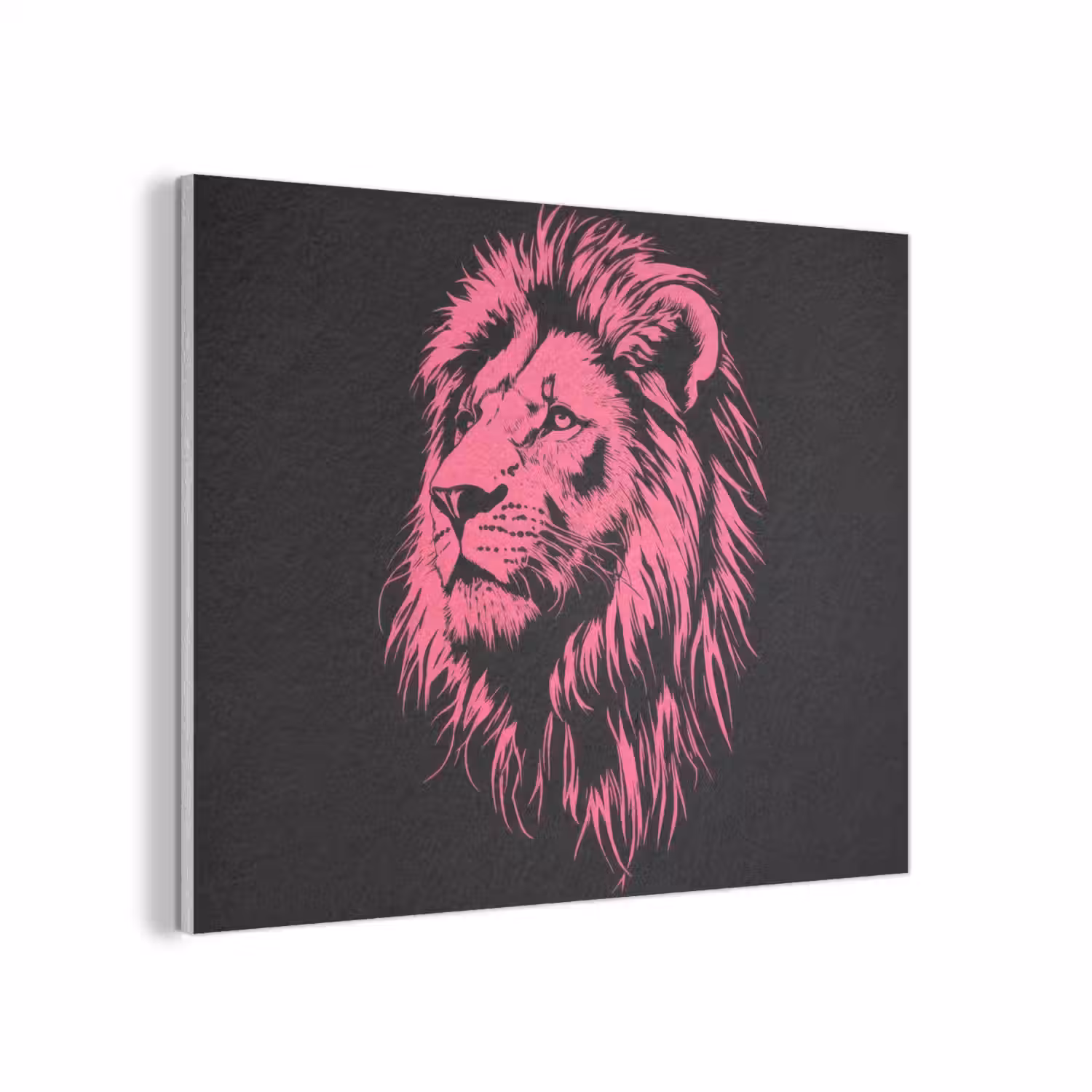 Leeuw - Zwart - Roze - Neon PET vilt klein -3d