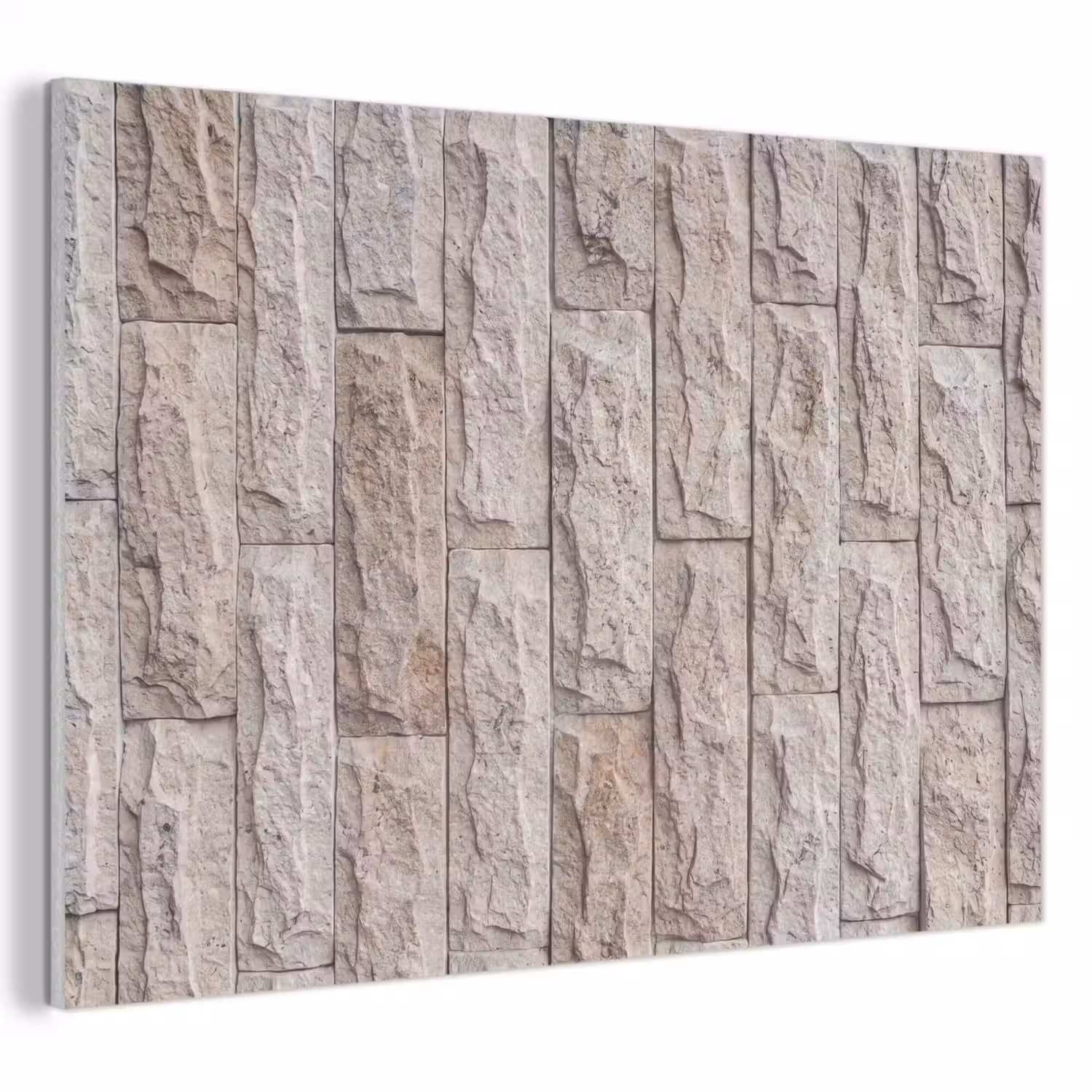 Muur - Steen - Ruw - Beige - Textuur PET vilt klein -3d